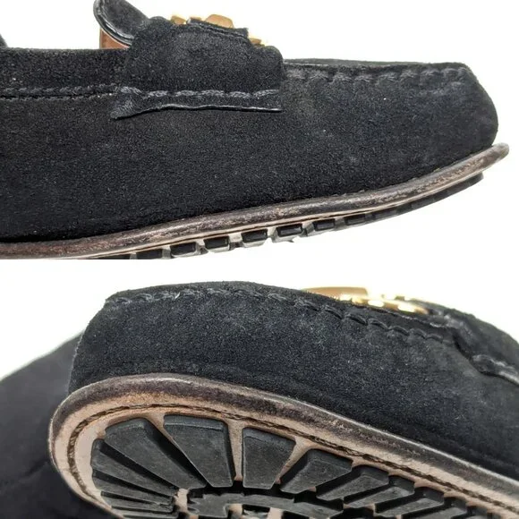 SALVATORE FERRAGAMO Gancini Suede Loafers Women's Loafers 10.5